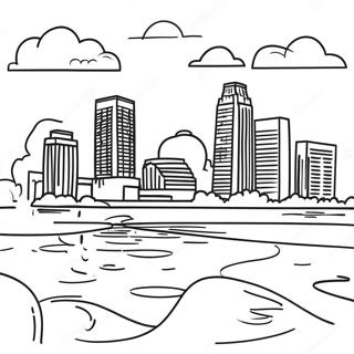 Page A Colorier Skyline Vibrant De Memphis 54432-45310