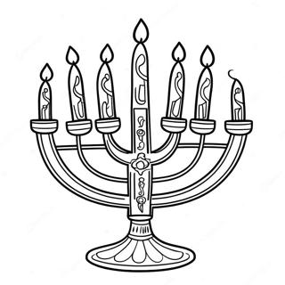 Page A Colorier Menorah De Hanoukka 5443-4358