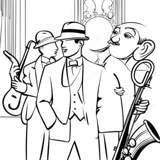 Page A Colorier Scene De Musique Jazz Des Annees 1920 54522-45389