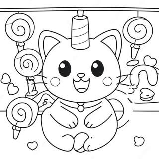 Page A Colorier Cute Candy Cat Dans Une Confiserie 54532-45394