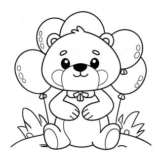 Page A Colorier Ours Brun Mignon Avec Des Ballons 5453-4365