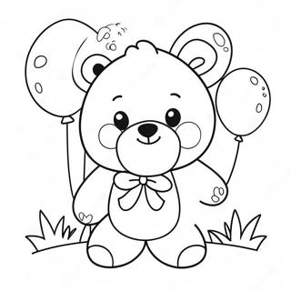 Page A Colorier Ours Brun Mignon Avec Des Ballons 5453-4367