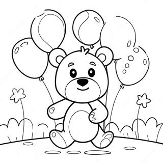 Page A Colorier Ours Brun Mignon Avec Des Ballons 5453-4368