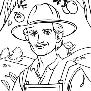 Johnny Appleseed Pages À Colorier