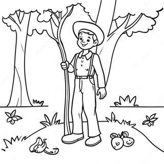 Johnny Appleseed Pages À Colorier