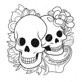 Page A Colorier Love Skull 54571-45422