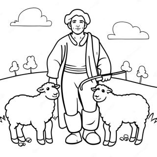 Page A Colorier Berger Avec Des Moutons 54591-45446