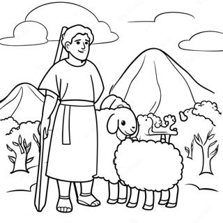 Page A Colorier Berger Avec Des Moutons 54591-45447