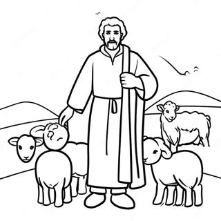 Page A Colorier Berger Avec Des Moutons 54591-45448