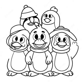 Page A Colorier Des Personnages Joyeux De Club Penguin 54602-45451