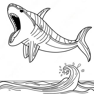 Page A Colorier Epique Du Saut De Megalodon 54622-45462