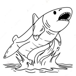 Page A Colorier Epique Du Saut De Megalodon 54622-45463