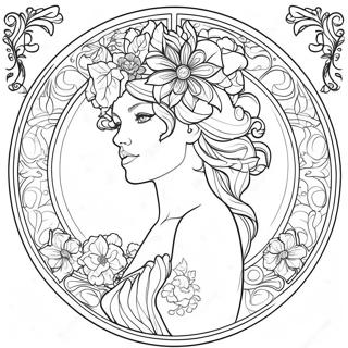 Alphonse Mucha Pages À Colorier