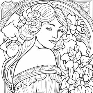 Page A Colorier Du Design Floral Dalphonse Mucha 54661-45494