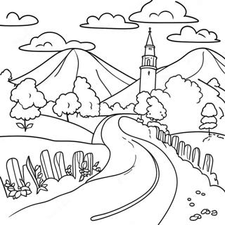 Page A Colorier Dun Beau Paysage Polonais 54672-45514