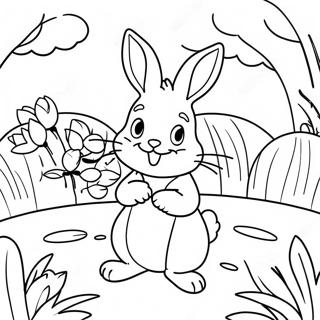 Page A Colorier Pierre Lapin Dans Un Jardin 54732-45557