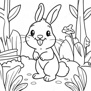 Page A Colorier Pierre Lapin Dans Un Jardin 54732-45558