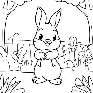 Page A Colorier Pierre Lapin Dans Un Jardin 54732-45559