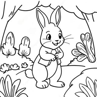 Page A Colorier Pierre Lapin Dans Un Jardin 54732-45560