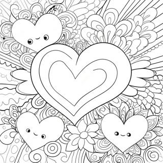 Page A Colorier Coeurs Damour Mignons 5473-4383