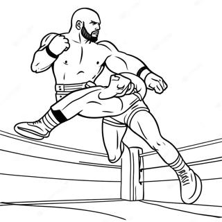 Page A Colorier De Lutteur Wwe Sautant Sur Un Adversaire 5503-4407