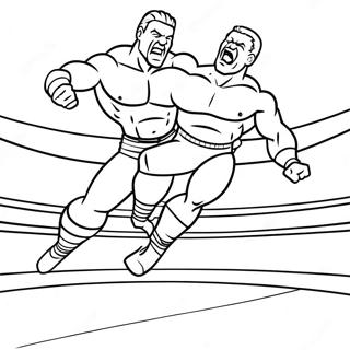 Page A Colorier De Lutteur Wwe Sautant Sur Un Adversaire 5503-4408