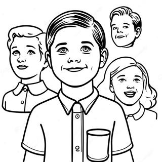 Page A Colorier Jeune Sheldon Avec Des Amis 55082-45838