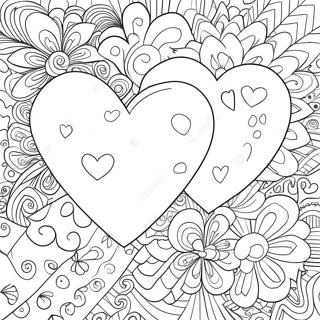 Page A Colorier De Coeurs Doux Colores Avec Des Motifs 55242-45958