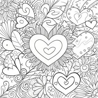 Page A Colorier De Coeurs Doux Colores Avec Des Motifs 55242-45959