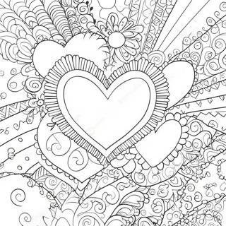 Page A Colorier De Coeurs Doux Colores Avec Des Motifs 55242-45960