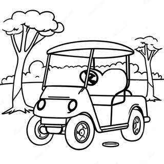 Page A Colorier De Voiture De Golf Dans Un Parc Ensoleille 55271-45974