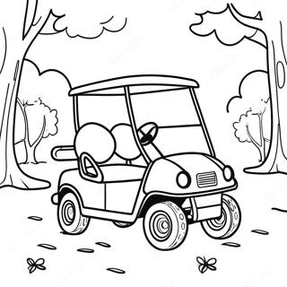 Page A Colorier De Voiture De Golf Dans Un Parc Ensoleille 55271-45976