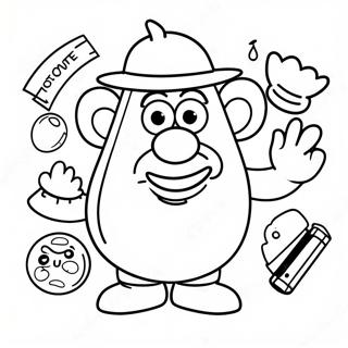 Page A Colorier De Monsieur Patate Avec Des Accessoires Amusants 55302-46009