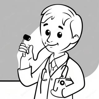 Page A Colorier De Medecin Mignon Avec Stethoscope 55332-46041