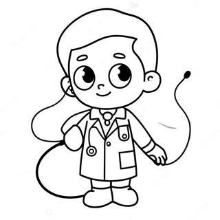 Page A Colorier De Medecin Mignon Avec Stethoscope 55332-46042