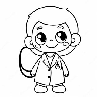 Page A Colorier De Medecin Mignon Avec Stethoscope 55332-46043