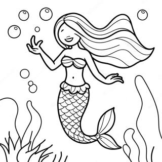 Sirene Elegante Sous Leau Page A Colorier 55382-46069