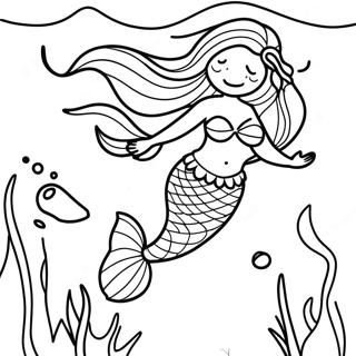 Sirene Elegante Sous Leau Page A Colorier 55382-46072