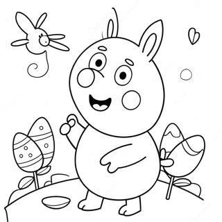 Peppa Pig Lapin De Paques Page A Colorier 55411-46088