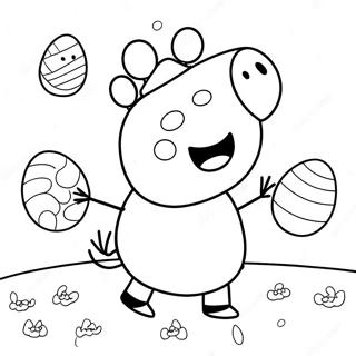 Peppa Pig Avec Des Oeufs Colores Page A Colorier 55412-46096