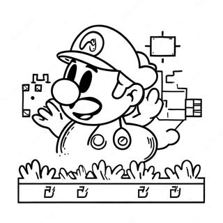 Page A Colorier Mario 8 Bits 5553-4434