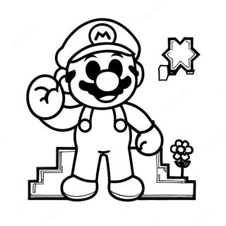 Page A Colorier Mario 8 Bits 5553-4436