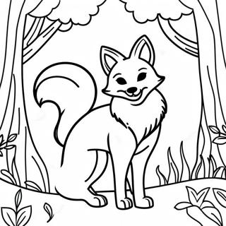 Page A Colorier Dun Renard Elegant Dans Une Foret 55542-46199