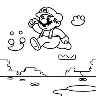 Page A Colorier Mario 8 Bits Sautant Par Dessus Goomba 5554-4437