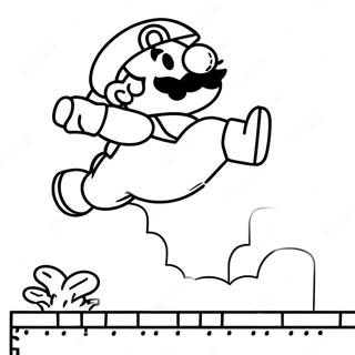 Page A Colorier Mario 8 Bits Sautant Par Dessus Goomba 5554-4438