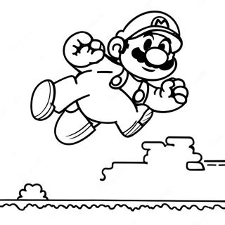 Page A Colorier Mario 8 Bits Sautant Par Dessus Goomba 5554-4440