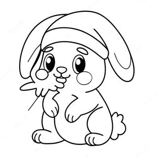 Page A Colorier Dun Mignon Lapin De Noel Avec Un Chapeau De Pere Noel 55562-46213