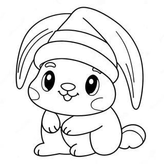 Page A Colorier Dun Mignon Lapin De Noel Avec Un Chapeau De Pere Noel 55562-46214