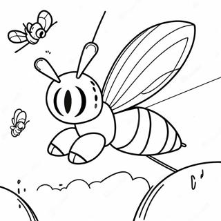 Beedrill Volant Dans Le Ciel Page A Colorier 55732-46345