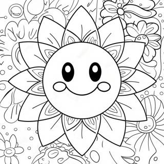 Fleur Smiley Pages À Colorier